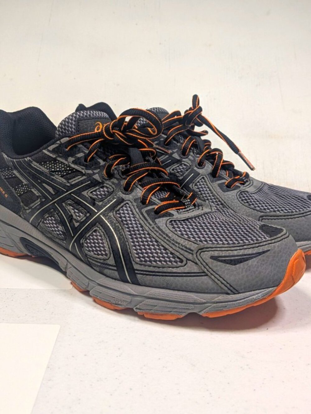 ASICS GEL-Venture 6 Mens Size 8 Trail Running Shoes Gray Black Orange New